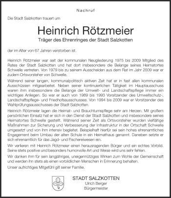 Traueranzeige von Heinrich Rötzmeier von Neue Westfälische
