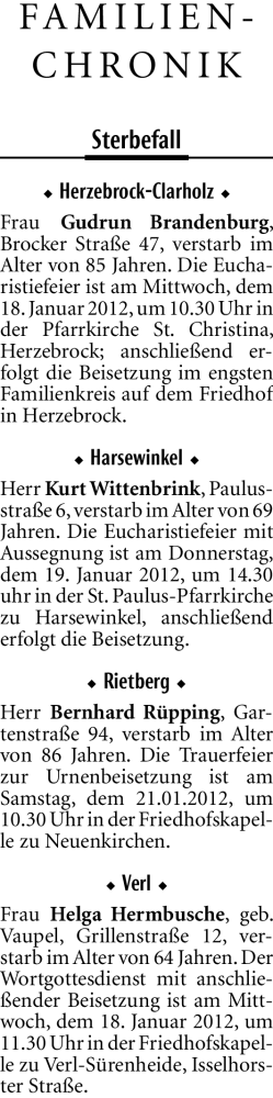 Traueranzeige von Gudrun Brandenburg von Neue Westfälische