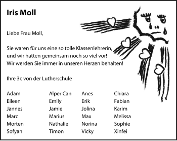 Traueranzeige von Iris Moll von Neue Westfälische