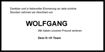 Traueranzeige von Wolfgang  von Neue Westfälische