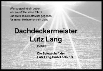 Traueranzeige von Lutz Lang von Neue Westfälische