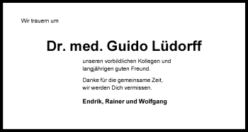 Traueranzeige von Guido Lüdorff von Neue Westfälische