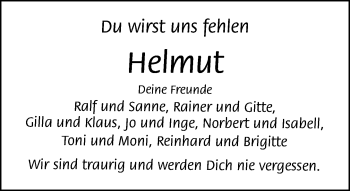 Traueranzeige von Helmut  von Neue Westfälische