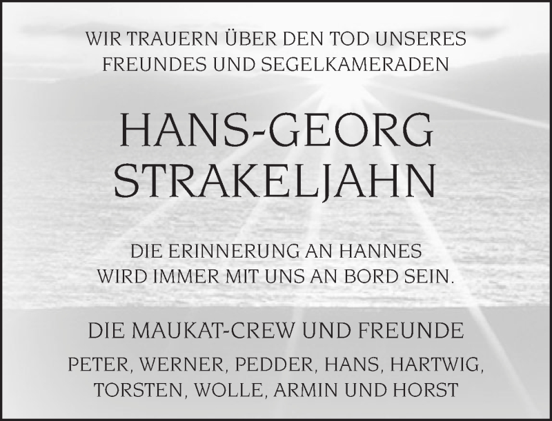  Traueranzeige für Hans-Georg Strakeljahn vom 16.03.2013 aus Neue Westfälische