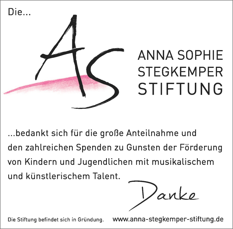  Traueranzeige für Anna Sophie  Stegkemper vom 23.03.2013 aus Neue Westfälische