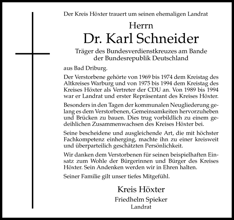  Traueranzeige für Karl Schneider vom 22.03.2012 aus Neue Westfälische