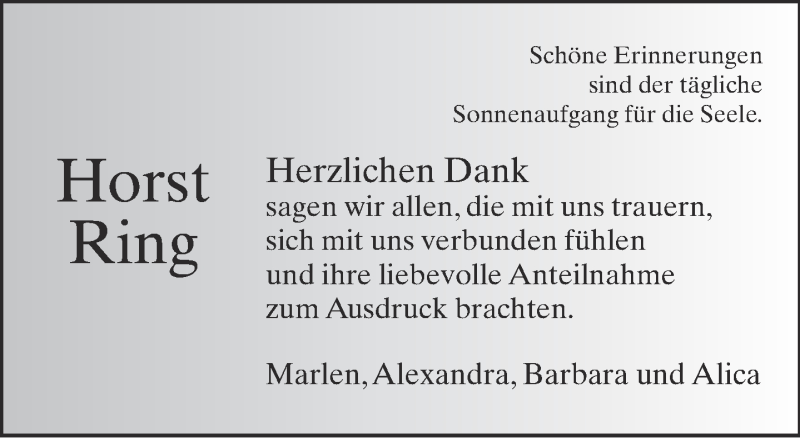  Traueranzeige für Host Ring vom 14.06.2014 aus Neue Westfälische