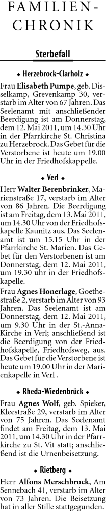 Traueranzeige von Elisabeth Pumpe von Neue Westfälische