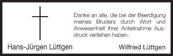 Traueranzeige von Hans-Jürgen Lüttgen von Neue Westfälische