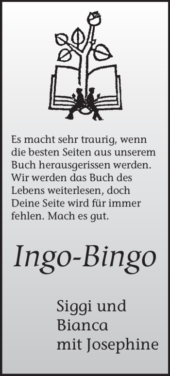 Traueranzeige von Ingo  von Neue Westfälische