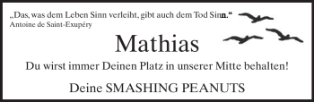 Traueranzeige von Mathias  von Neue Westfälische