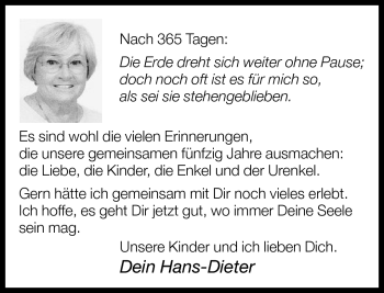 Traueranzeige von Jahrestag Hopfendorf von Neue Westfälische