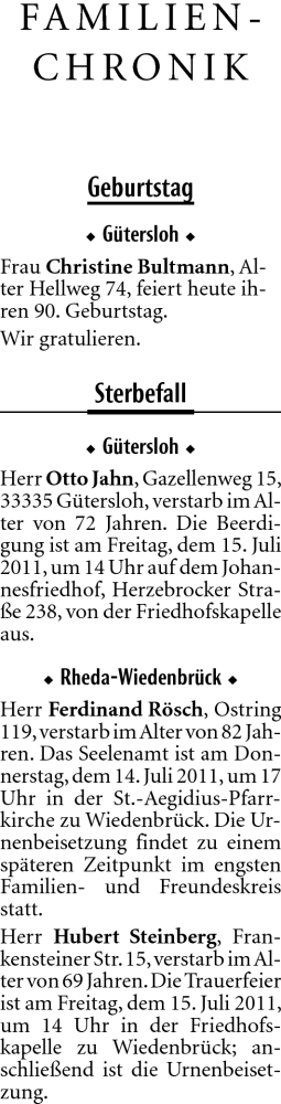 Traueranzeige von Otto Jahn von Neue Westfälische