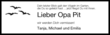 Traueranzeige von Lieber Opa Peter  von Neue Westfälische