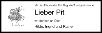 Traueranzeige von Lieber Pit  von Neue Westfälische