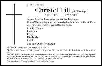 Traueranzeige von Maria Becker von Neue Westfälische