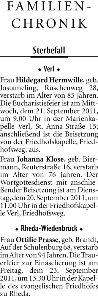 Traueranzeige von Hildegard Hermwille von Neue Westfälische