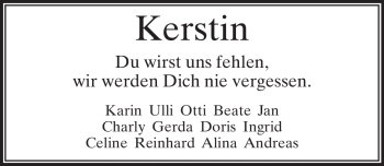 Traueranzeige von Kerstin  von Neue Westfälische