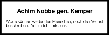 Traueranzeige von Achim Kemper von Neue Westfälische