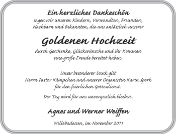 Traueranzeige von Goldene Hochzeit  von Neue Westfälische