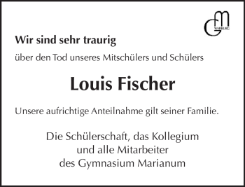 Traueranzeige von Louis Fischer von Neue Westfälische