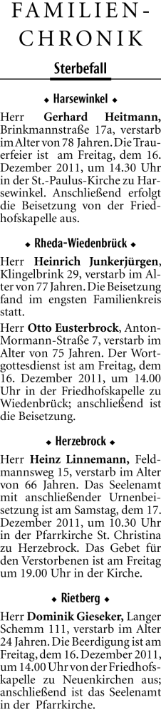 Traueranzeige von Gerhard Heitmann von Neue Westfälische