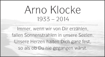 Traueranzeige von Arno Klocke von Neue Westfälische