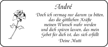 Traueranzeige von Andre Nachname von Neue Westfälische
