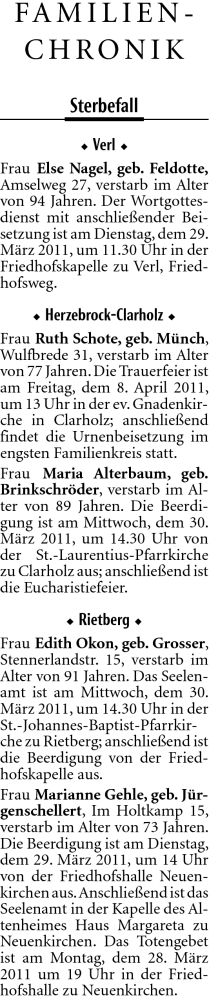 Traueranzeige von Else Nagel von Neue Westfälische