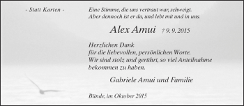 Traueranzeige von Alex Amui von Neue Westfälische