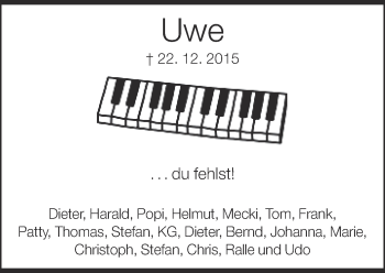 Traueranzeige von Uwe Sanftenberg von Neue Westfälische