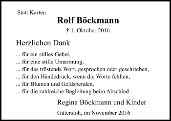 Traueranzeige von Rolf Böckmann von Neue Westfälische