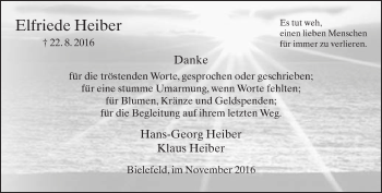 Traueranzeige von Elfriede Heiber von Neue Westfälische