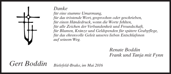 Traueranzeige von Gert Boddin von Neue Westfälische