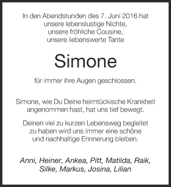 Traueranzeige von Simone Wippermann von Neue Westfälische