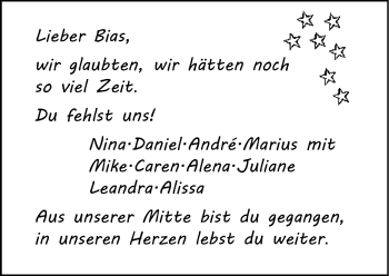 Traueranzeige von Tobias Beier von Neue Westfälische