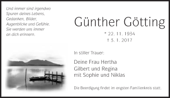Traueranzeige von Günther Götting von Neue Westfälische