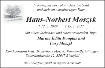 Traueranzeige von Hans-Norbert Moszyk von Neue Westfälische