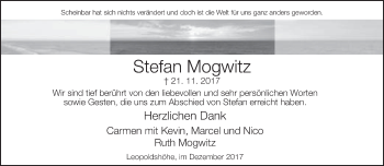 Traueranzeige von Stefan Mogwitz von Neue Westfälische
