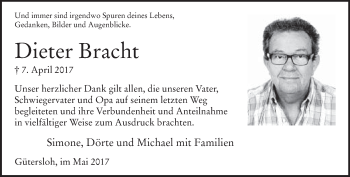 Traueranzeige von Dieter Bracht von Neue Westfälische