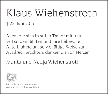 Traueranzeige von Klaus Wiehenstroth von Neue Westfälische