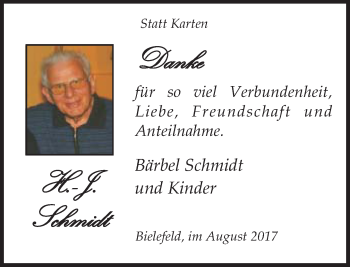 Traueranzeige von Schmidt  von Neue Westfälische