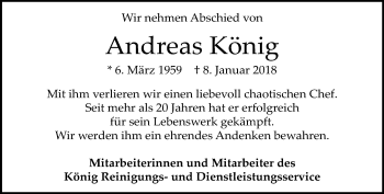 Traueranzeige von Andreas König von Neue Westfälische