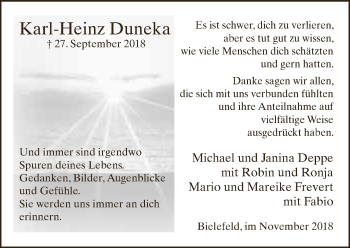 Traueranzeige von Karl-Heinz Duneka von Neue Westfälische