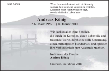 Traueranzeige von Andreas König von Neue Westfälische