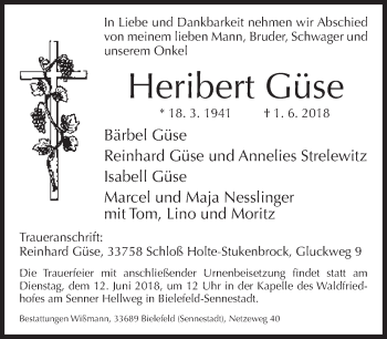 Traueranzeige von Heribert Güse von Neue Westfälische