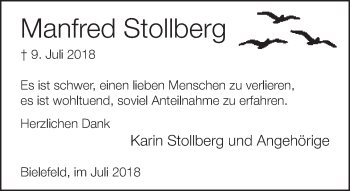 Traueranzeige von Manfred Stollberg von Neue Westfälische