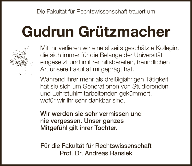  Traueranzeige für Gudrun Grützmacher vom 14.09.2018 aus Neue Westfälische