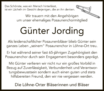 Traueranzeige von Günter Jording von Neue Westfälische