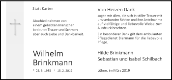 Traueranzeige von Hilde Brinkmann von Neue Westfälische